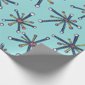 化学分子レトロモダン抽象芸術パターン ラッピングペーパー (角)