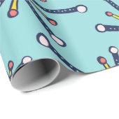 化学分子レトロモダン抽象芸術パターン ラッピングペーパー (ロールコーナー)