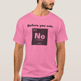 化学周期元素表:なし Tシャツ
