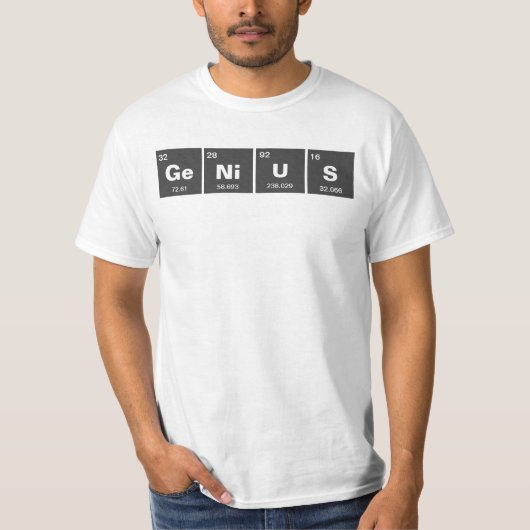 化学周期元素表： GeNiUS Tシャツ (正面)