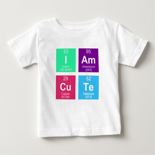 化学周期元素表： IAmCuTe ベビーTシャツ (正面)