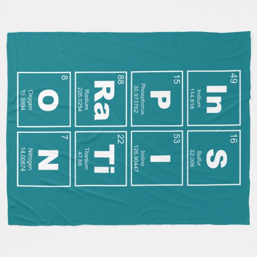 化学周期元素表: InSPIRaTiON フリースブランケット (正面(横))