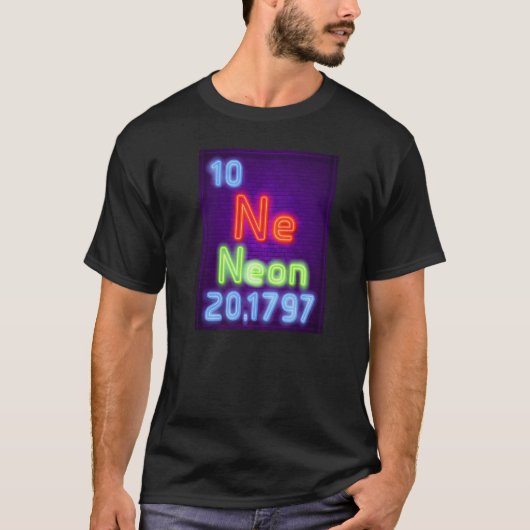 化学周期性ネオン化学元素 Tシャツ (正面)
