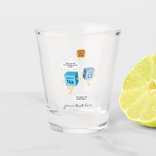 化学周期表要素先生カスタム ショットグラス (正面)