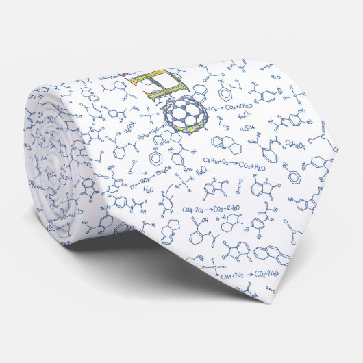 化学図パターンタイポグラフィブルータイ ネクタイ (ロール)