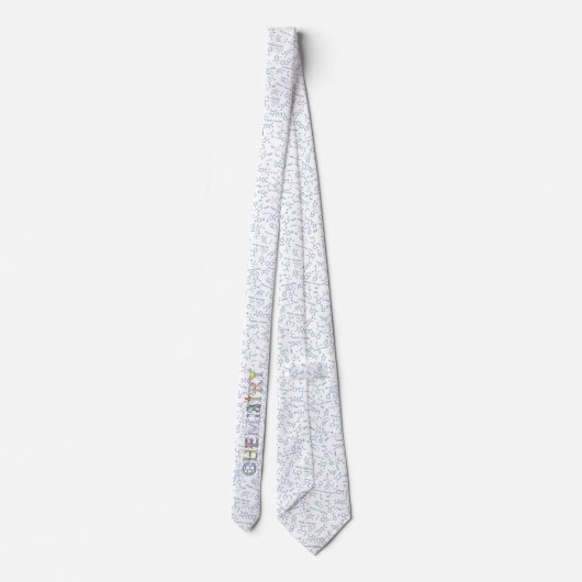 化学図パターンタイポグラフィブルータイ ネクタイ (裏面)