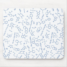 化学図パターンブルーマウスマット マウスパッド