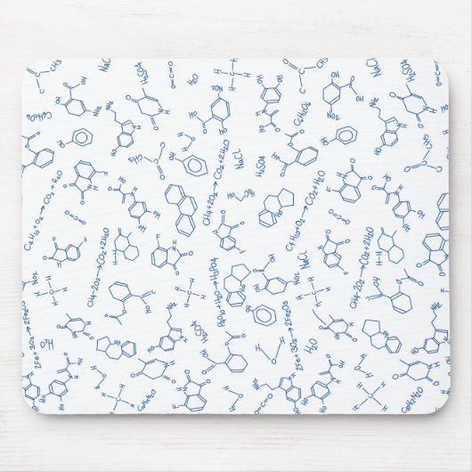 化学図パターンブルーマウスマット マウスパッド (正面)