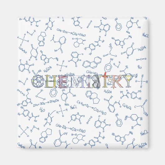 化学図パターン及びタイポグラフィ磁石 マグネット (正面)