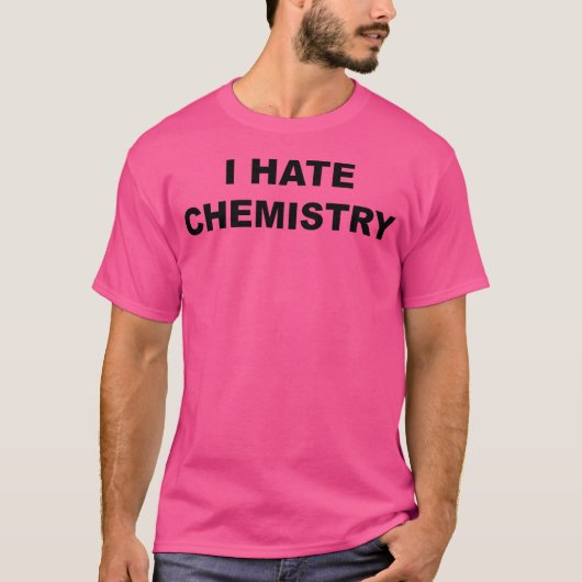 化学嫌いを表明するトップス 楽しい化学専攻反対デザイン Tシャツ (正面)