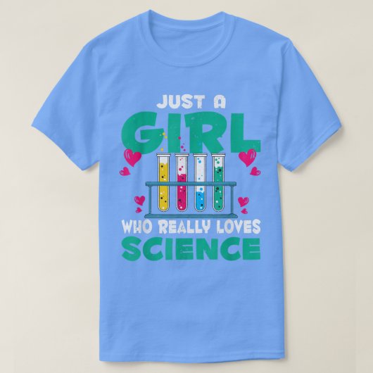 化学実験室女性化学者 Tシャツ (デザイン正面)