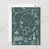 化学実験装置の落書き ポストカード (正面/裏面)