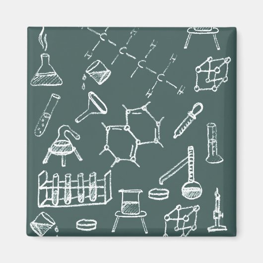 化学実験装置の落書き マグネット (正面)