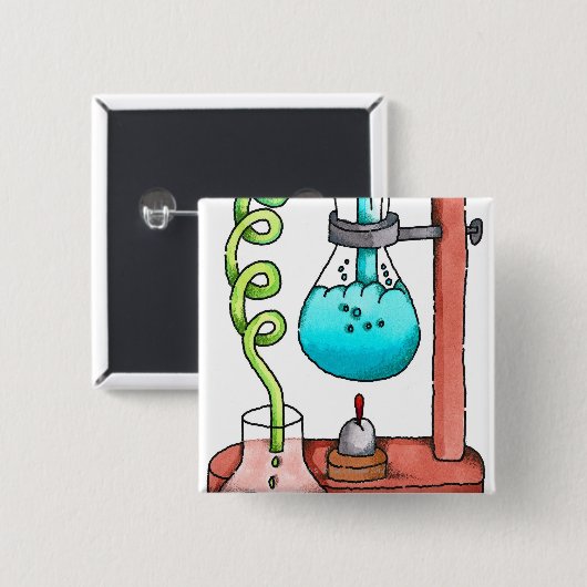 化学実験 缶バッジ (正面&裏面)