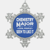 化学専攻の大学カッコいいは好きな人 スノーフレークピューターオーナメント (正面)