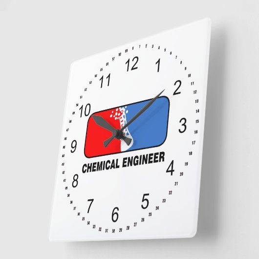 化学技術者連盟 スクエア壁時計 (傾斜)