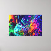 化学抽象芸術光輝性液体 キャンバスプリント (正面)