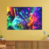 化学抽象芸術光輝性液体 キャンバスプリント (インサイチュ (リビング))