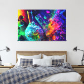 化学抽象芸術光輝性液体 キャンバスプリント (インサイチュ (寝室))