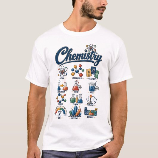 化学教師のシャツ、サイエンスSTEM Tシャツ (正面)