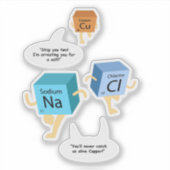 化学教師の誕生日ジョーク 科学おたく シール (正面)