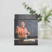 化学構造を有する黒板による先生 ポストカード (スタンド正面)