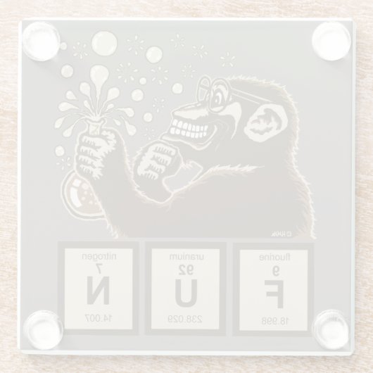 化学猿によって発見されるおもしろい ガラスコースター (裏面)