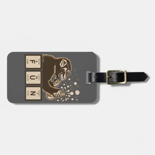 化学猿によって発見されるおもしろい ラゲッジタグ (正面横)