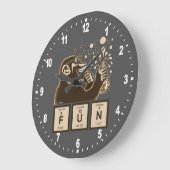 化学猿によって発見されるおもしろい ラージ壁時計 (傾斜)