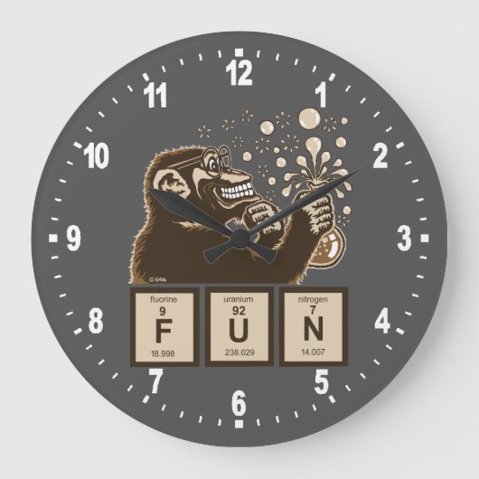 化学猿によって発見されるおもしろい ラージ壁時計 (正面)