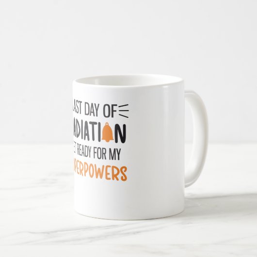 化学癌の生存者の放射線終了の最終日 コーヒーマグカップ (正面右)