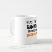 化学癌の生存者の放射線終了の最終日 コーヒーマグカップ (正面左)