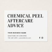 化学皮シンプル剥きアフターケア指示カード (正面)