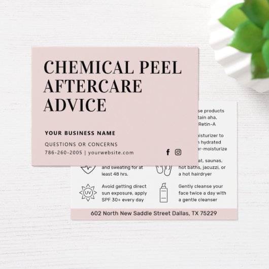 化学皮シンプル剥きアフターケア指示カード (デスク)