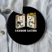 化学科学おもしろいなカーボンデートすることの冗談 缶バッジ (インサイチュ)