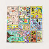 化学科学のバナーセット。カラー手描きvi タペストリー (正面(横))