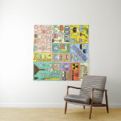 化学科学のバナーセット。カラー手描きvi タペストリー (インサイチュ(横))