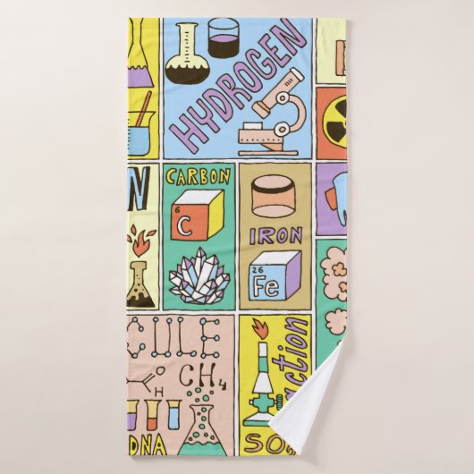 化学科学のバナーセット。カラー手描きvi バスタオル (バスタオル)