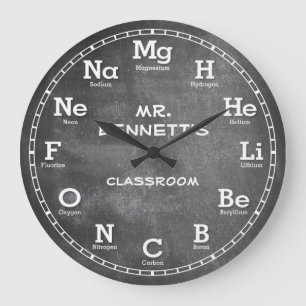 化学科学の黒板のPersonalizableの時計 ラージ壁時計