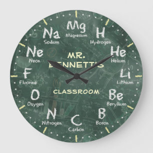 化学科学の黒板のPersonalizableの時計 ラージ壁時計