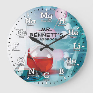 化学科学のPersonalizableの時計 ラージ壁時計