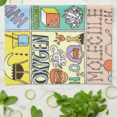 化学科学ヴィンテージイラストレーションセット キッチンタオル (折り畳み)