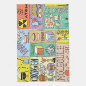 化学科学ヴィンテージイラストレーションセット キッチンタオル (縦)