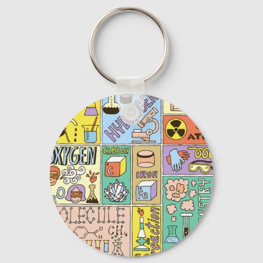 化学科学ヴィンテージイラストレーションセット キーホルダー (正面)