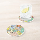 化学科学ヴィンテージイラストレーションセット コースター (側面)