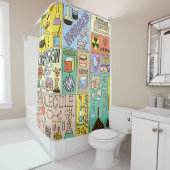 化学科学ヴィンテージイラストレーションセット シャワーカーテン (インサイチュ)