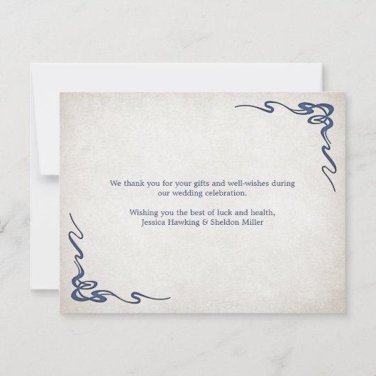 化学科学先生結婚式招待状 サンキューカード (裏面)