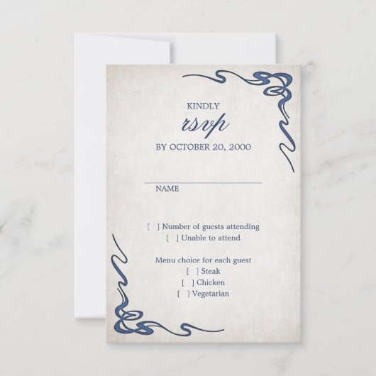 化学科学先生結婚式招待状 出欠カード (正面)