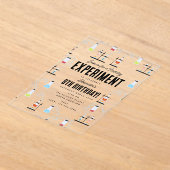 化学科学実験子供の誕生日パーティー アクリル招待状 (レイダウン)