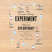 化学科学実験子供の誕生日パーティー アクリル招待状 (正面)